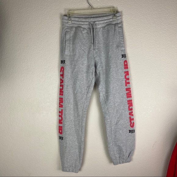 H&M Justin Bieber Stadium Tour Sweatpants Size XS - Picture 1 of 8
